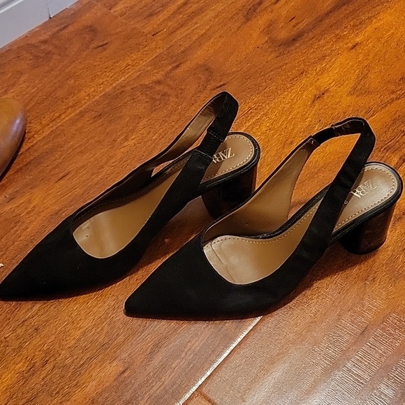 Zara Turtoise Shell Block Heels - Picture 1 of 5